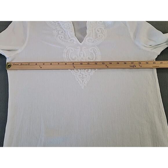 J. Jill White Embroidered Lagenlook Dress Large – Casual Elegant Knee-Length - Picture 4 of 7